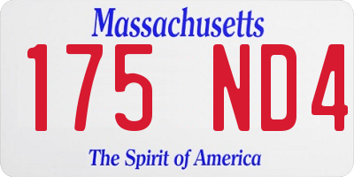 MA license plate 175ND4