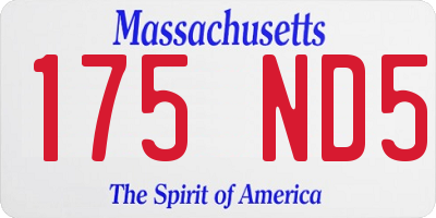 MA license plate 175ND5
