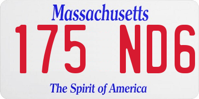 MA license plate 175ND6