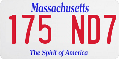 MA license plate 175ND7
