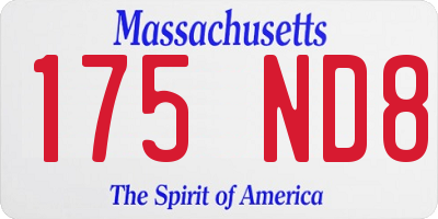 MA license plate 175ND8