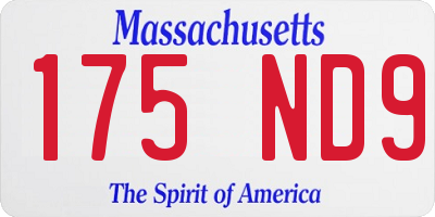 MA license plate 175ND9
