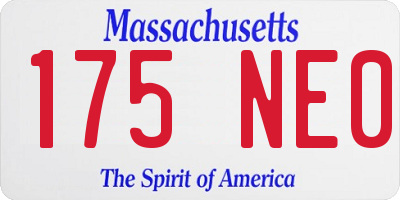 MA license plate 175NE0