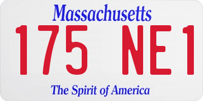 MA license plate 175NE1