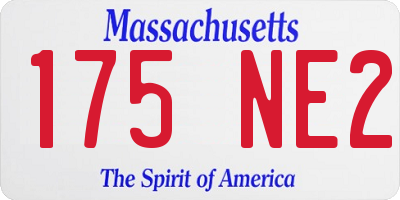MA license plate 175NE2