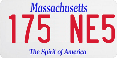 MA license plate 175NE5