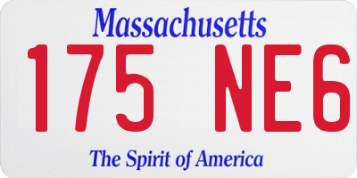 MA license plate 175NE6