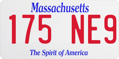 MA license plate 175NE9