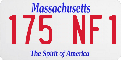 MA license plate 175NF1