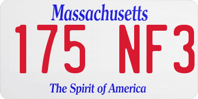 MA license plate 175NF3
