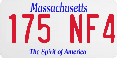 MA license plate 175NF4