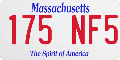 MA license plate 175NF5