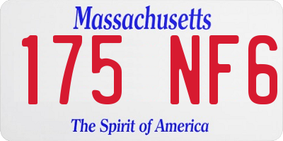 MA license plate 175NF6
