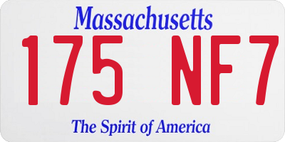 MA license plate 175NF7