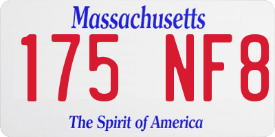 MA license plate 175NF8