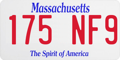 MA license plate 175NF9