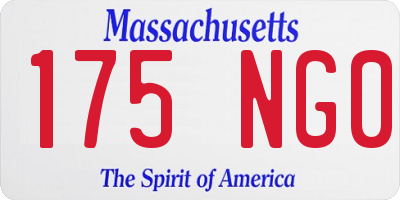MA license plate 175NG0