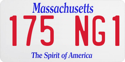 MA license plate 175NG1