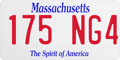MA license plate 175NG4