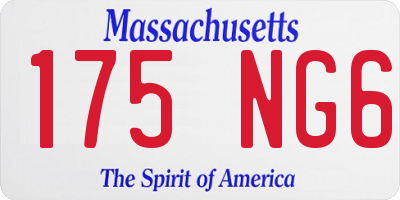 MA license plate 175NG6