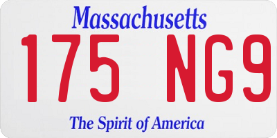MA license plate 175NG9