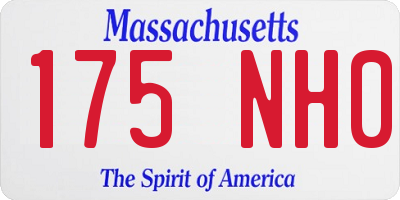 MA license plate 175NH0