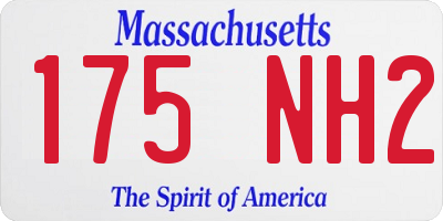 MA license plate 175NH2