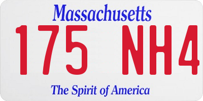MA license plate 175NH4
