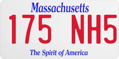 MA license plate 175NH5