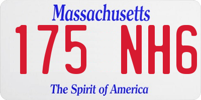MA license plate 175NH6
