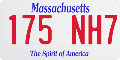 MA license plate 175NH7