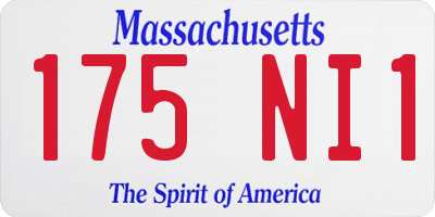 MA license plate 175NI1