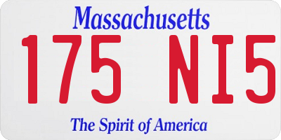 MA license plate 175NI5