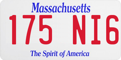 MA license plate 175NI6