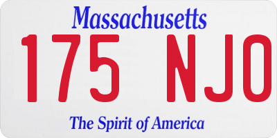 MA license plate 175NJ0