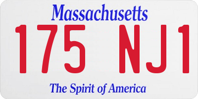 MA license plate 175NJ1