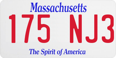 MA license plate 175NJ3