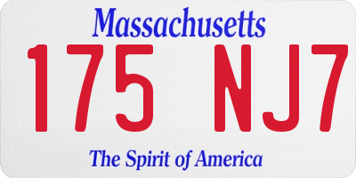 MA license plate 175NJ7