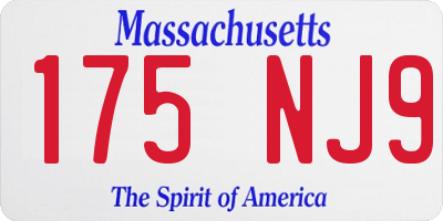 MA license plate 175NJ9