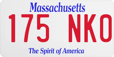 MA license plate 175NK0