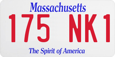 MA license plate 175NK1
