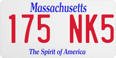MA license plate 175NK5