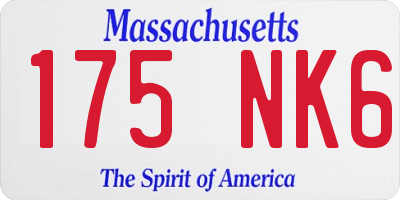 MA license plate 175NK6