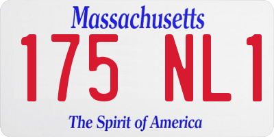 MA license plate 175NL1