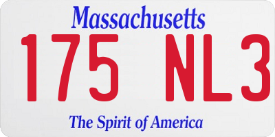 MA license plate 175NL3