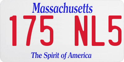 MA license plate 175NL5