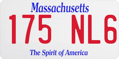 MA license plate 175NL6
