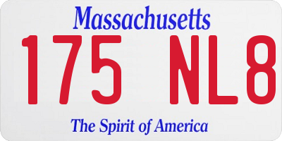 MA license plate 175NL8