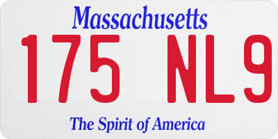 MA license plate 175NL9