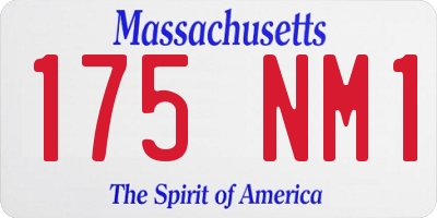 MA license plate 175NM1